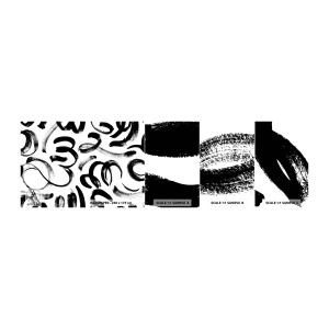 Amostra de papel de parede autocolante Deluxe Sticker - Preto sobre branco - Arte Moderna, Modernidade, Padrões - 100x30 cm