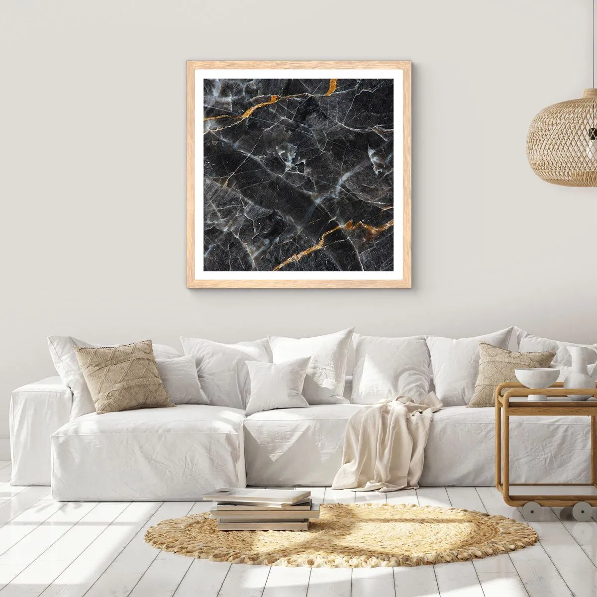 Pôster com moldura de carvalho claro - A vida interior da pedra - 60x60 cm