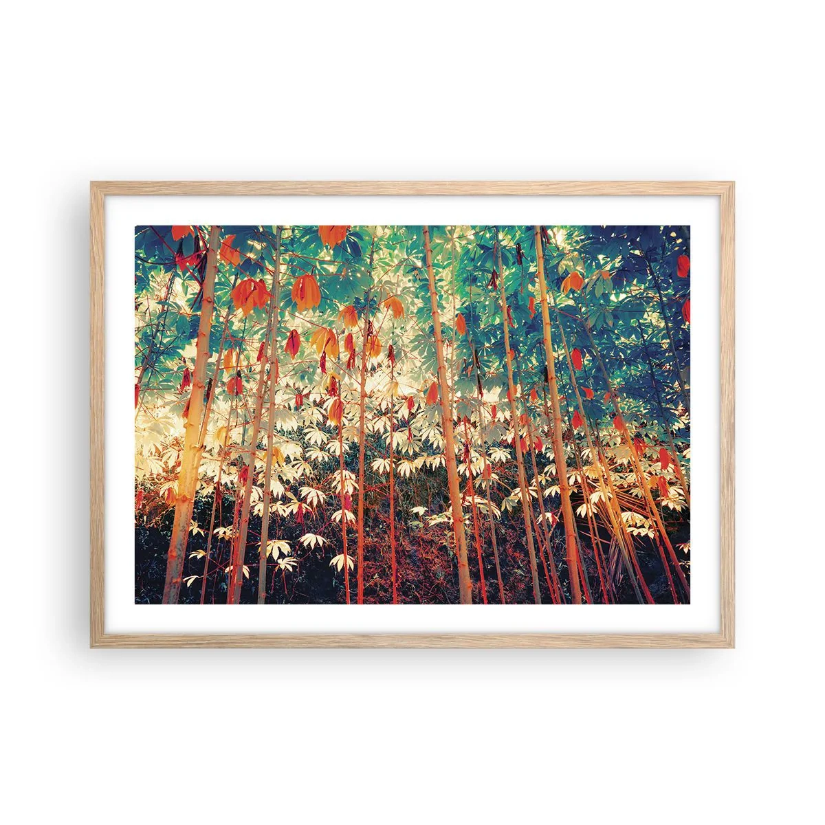 Pôster com moldura de carvalho claro - A vida secreta das folhas - 70x50 cm