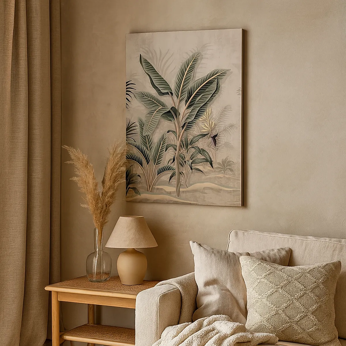 Quadro em tela - Gravura em estilo colonial - 50x70 cm