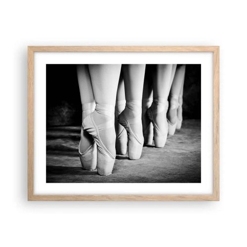 Pôster com moldura de carvalho claro - Juntos, com leveza - 50x40 cm