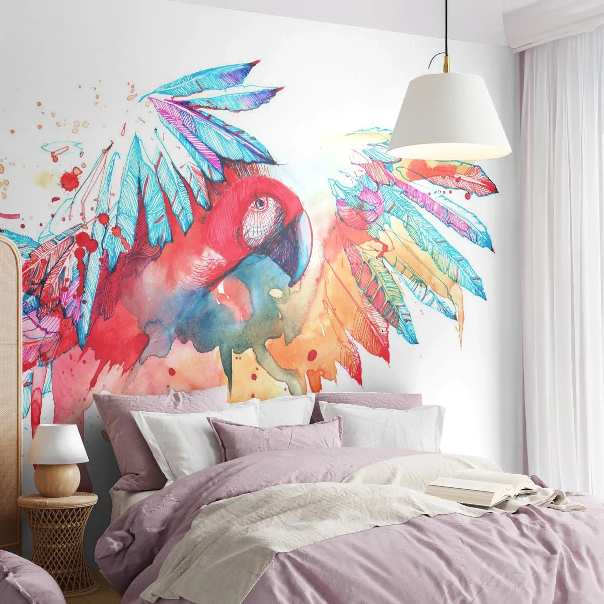 Papel de Parede Premium Sand - . - Papagaio, Pássaro, Abstração - 350x256 cm
