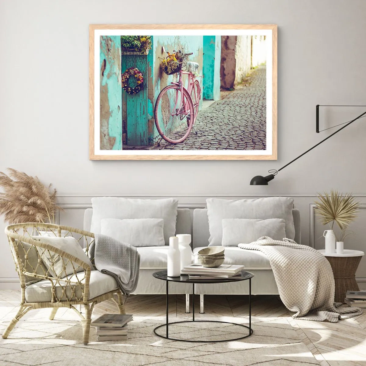 Pôster com moldura de carvalho claro - Volto logo - 100x70 cm