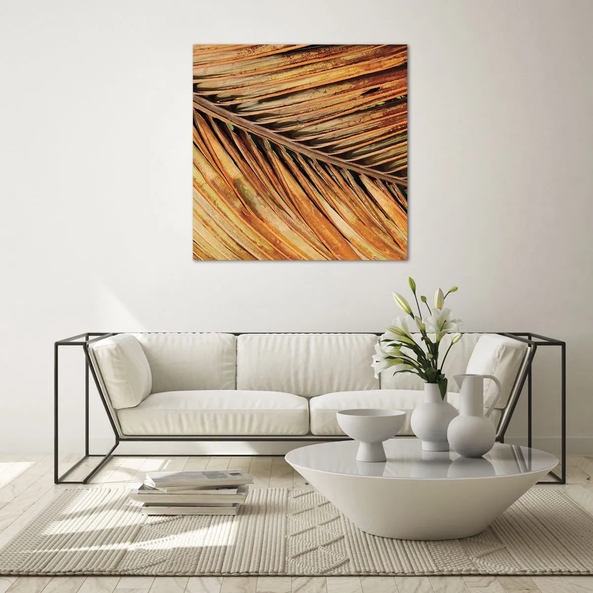 Quadro em vidro - Ouro de coco - 40x40 cm