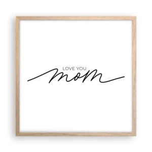 Pôster com moldura de carvalho claro - Uma grande emoção - 50x50 cm