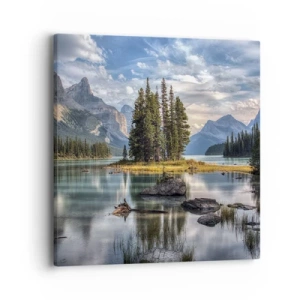 Quadro em tela - Por águas grandes e límpidas… - 40x40 cm