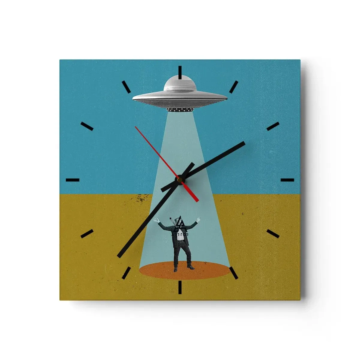 Relógio de parede - Relógio em vidro - Encontro próximo - 30x30 cm