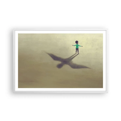 Pôster em moldura branca - Herói do futuro - 91x61 cm