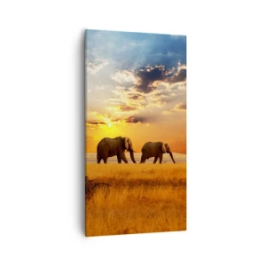 Quadro em tela - Caminhada em família - 55x100 cm