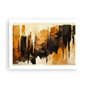 Pôster - Harmonia de preto e dourado - 70x50 cm