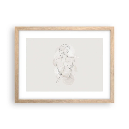 Pôster com moldura de carvalho claro - Como um instrumento sensível - 40x30 cm