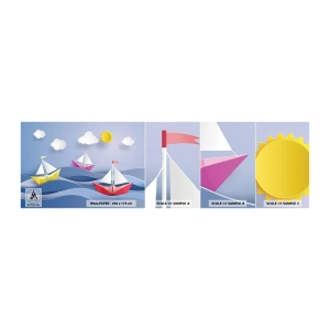 Amostra de papel de parede autocolante Deluxe Sticker - Oh, como é agradável balançar entre as ondas - Para crianças, Náutico, Lodź - 100x30 cm