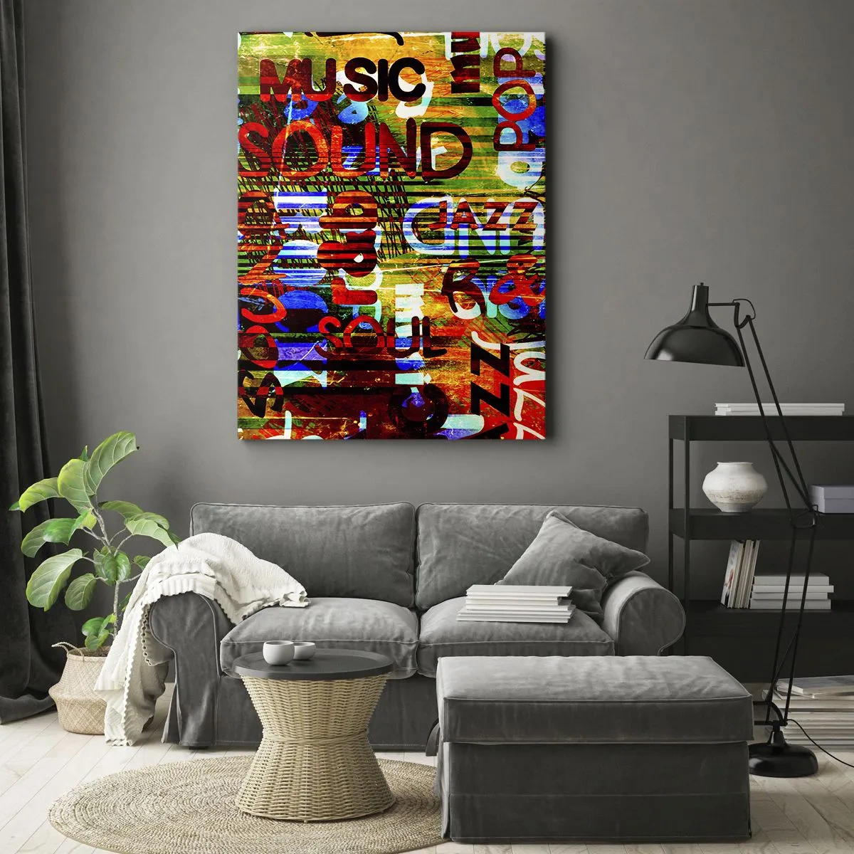 Quadro em tela - Todas as cores do som - 50x70 cm