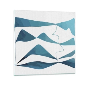 Quadro em vidro - Abstração: composto turquesa - 30x30 cm