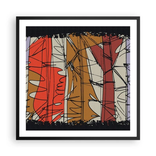Pôster com moldura preta - Composição espontânea - 60x60 cm
