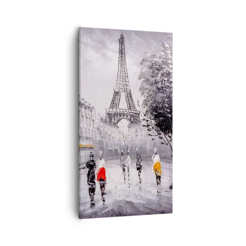 Quadro em tela - Passeio em Paris - 55x100 cm