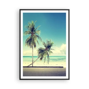 Pôster com moldura preta - Está na hora das férias - 70x100 cm