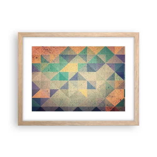 Pôster com moldura de carvalho claro - República dos triângulos - 40x30 cm