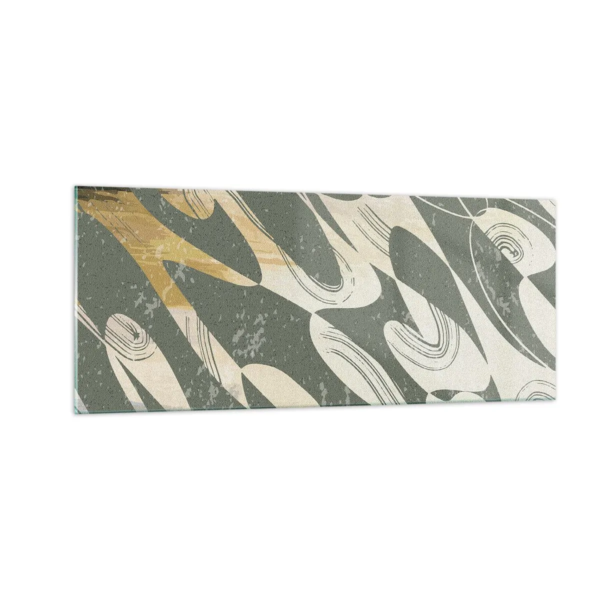 Quadro em vidro - Abstração rítmica - 100x40 cm