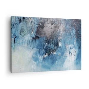 Quadro em tela - Pinceladas abstratas em tons de azul - 70x50cm - Rapsódia em azul - Decoração de parede moderna para a sala de estar e quarto ARTTOR