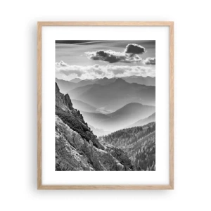 Pôster com moldura de carvalho claro - Até ao horizonte - 40x50 cm