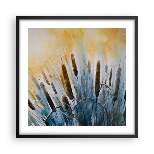 Pôster com moldura preta - O frio da água, o calor do sol - 50x50 cm