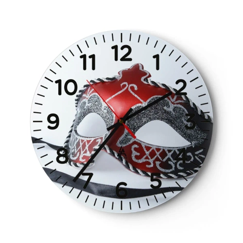 Relógio de parede - Relógio em vidro - Convite para o baile - 30x30 cm