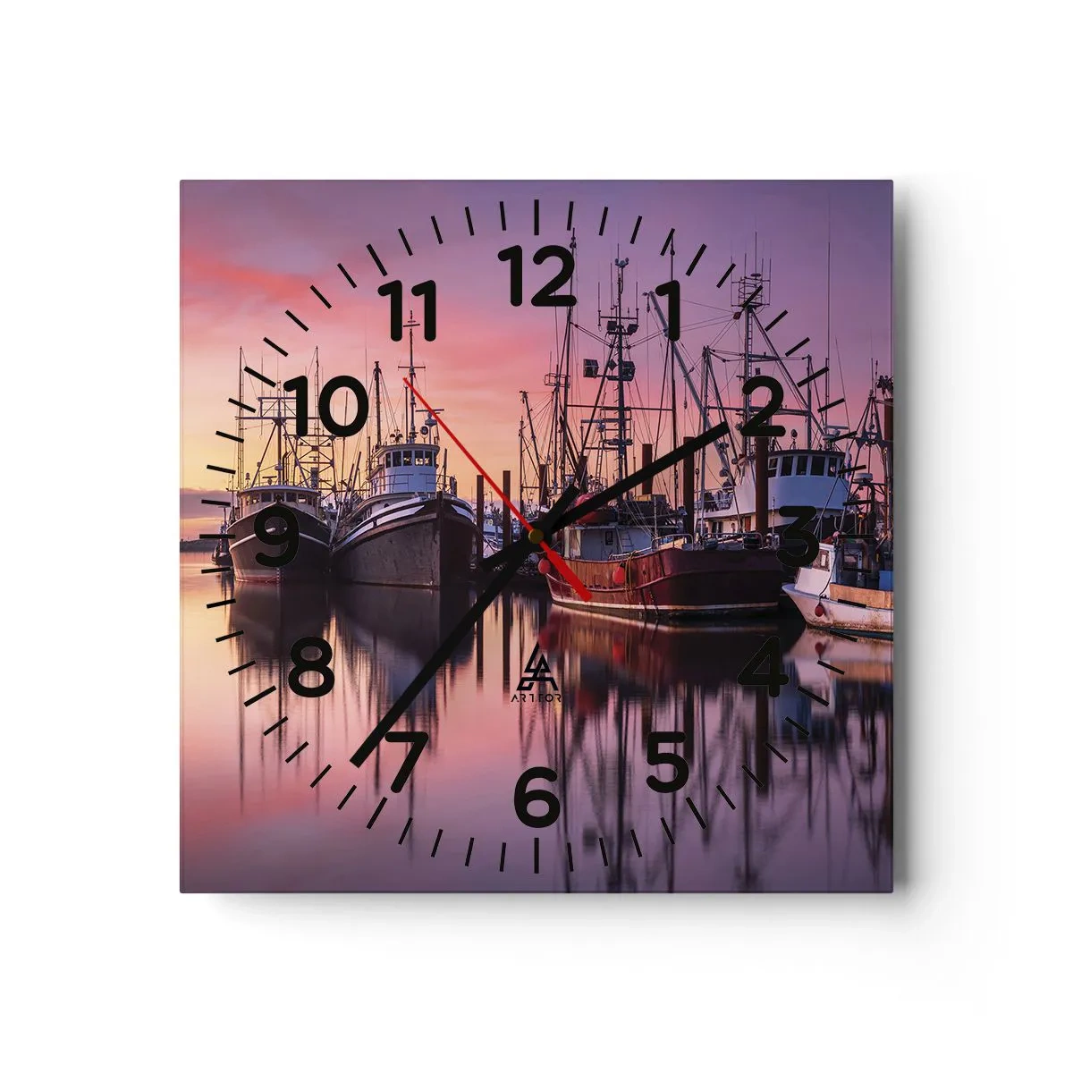 Relógio de parede - Relógio em vidro - Antes do dia seguinte - 40x40 cm