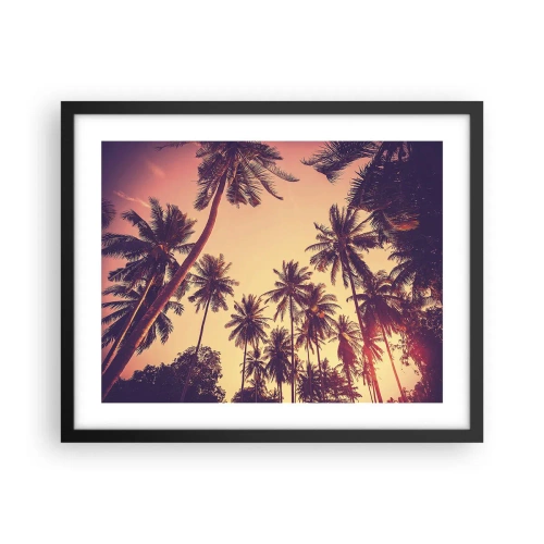 Pôster com moldura preta - Variação tropical - 50x40 cm