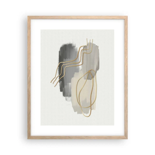 Pôster com moldura de carvalho claro - Duração e movimento - 40x50 cm