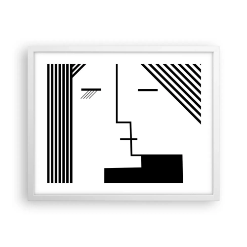 Pôster em moldura branca - Apenas um beijo - 50x40 cm