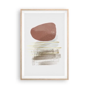 Pôster com moldura de carvalho claro - Colunata abstrata - 61x91 cm
