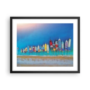 Pôster com moldura preta - Vista panorâmica - 50x40 cm