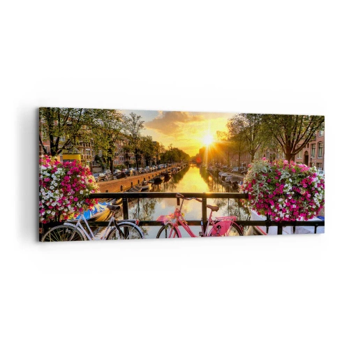 Quadro em tela - Manhã de primavera em Amsterdã - 100x40 cm