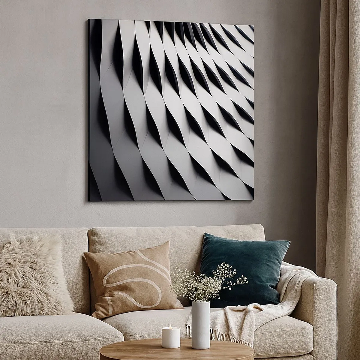 Quadro em tela - Na superfície das ondas - 30x30 cm