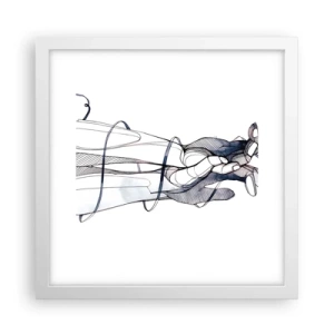 Pôster em moldura branca - Estudo do toque - 30x30 cm