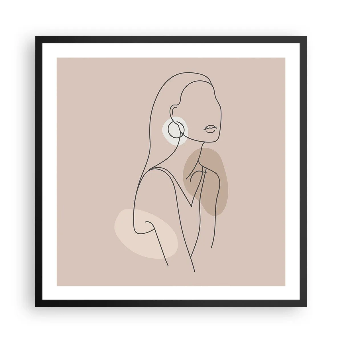 Pôster com moldura preta - Um ícone da feminilidade - 60x60 cm