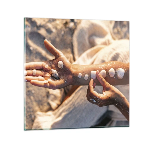 Quadro em vidro - Beleza na ponta dos dedos - 30x30 cm