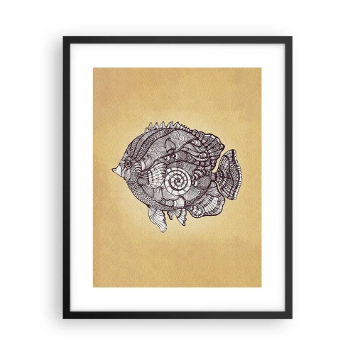 Pôster com moldura preta - De um oceano de enfeites - 40x50 cm