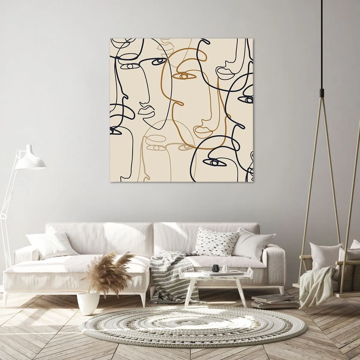 Quadro em tela - Retrato multiplicado - 70x70 cm