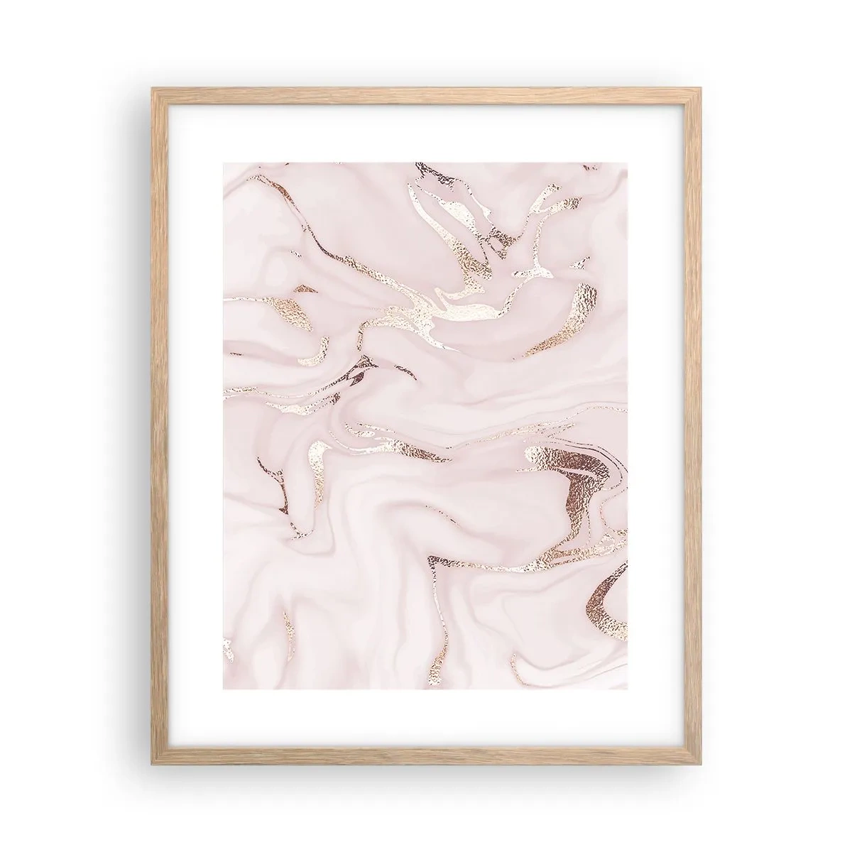 Pôster com moldura de carvalho claro - Num lenço cor-de-rosa - 40x50 cm