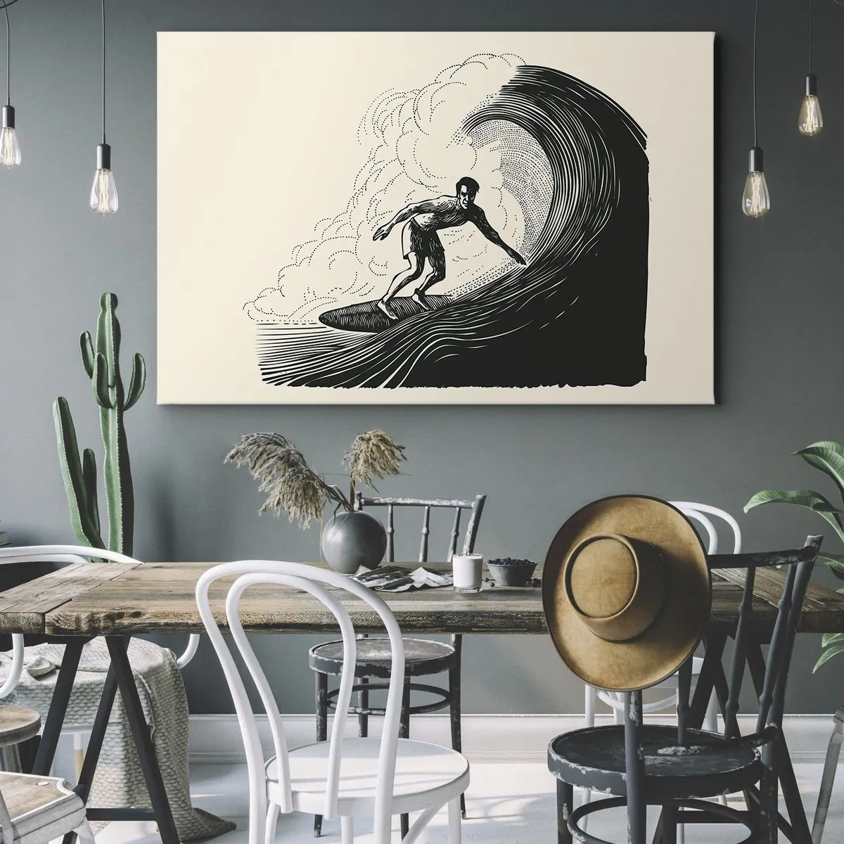 Quadro em tela - Rei da onda - 70x50 cm