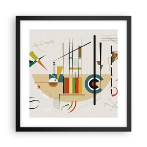 Pôster com moldura preta - E o mundo ri - 40x40 cm