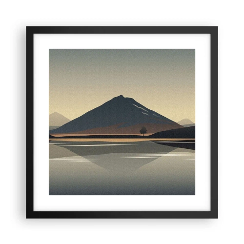 Pôster com moldura preta - Reflexo de espelho - 40x40 cm