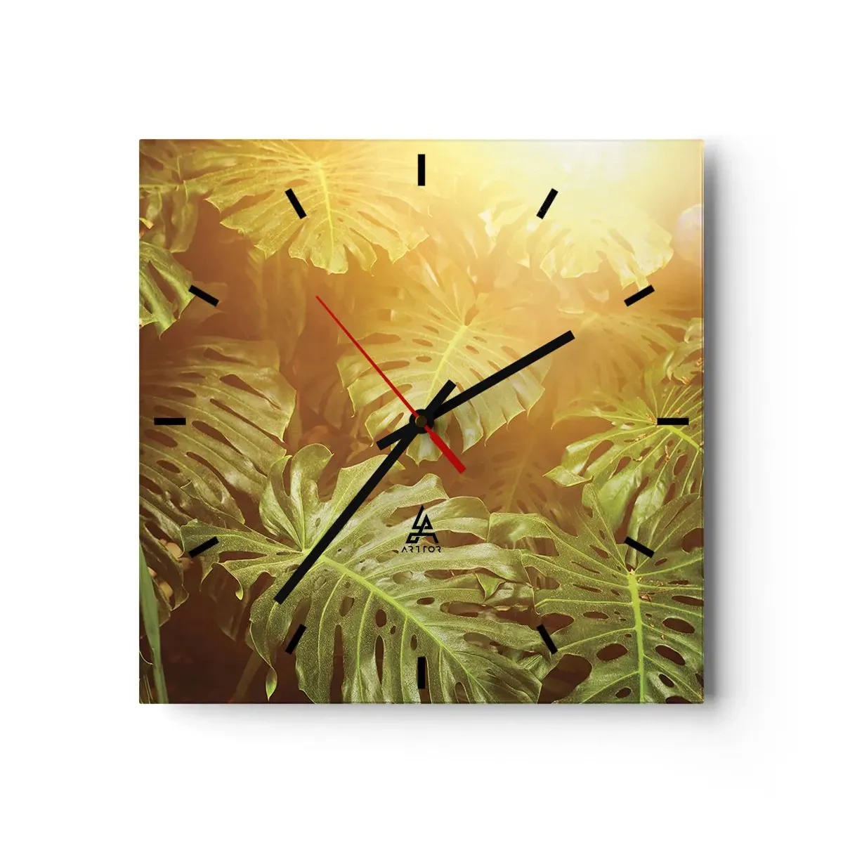 Relógio de parede - Relógio em vidro - Um mergulho na vegetação - 30x30 cm