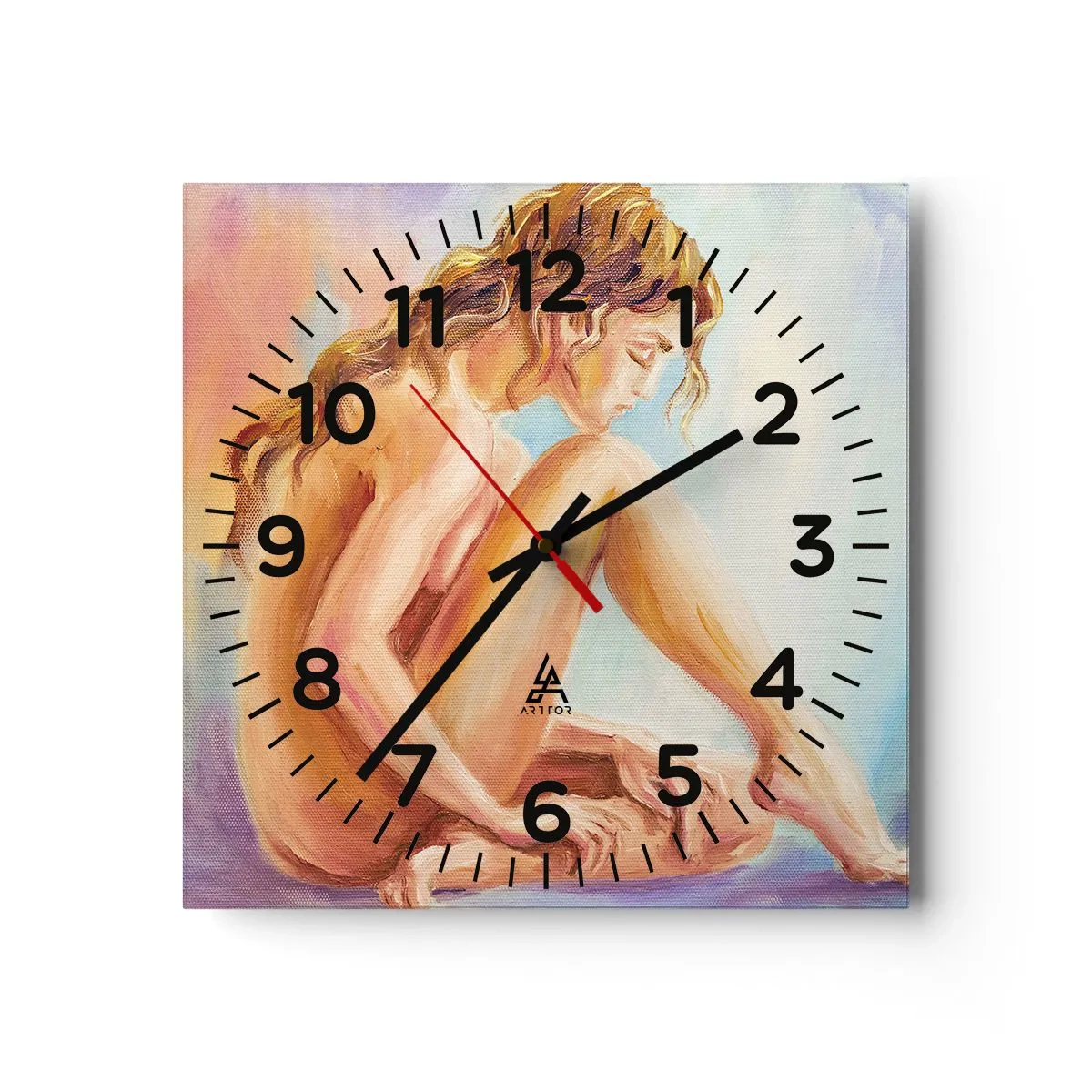 Relógio de parede - Relógio em vidro - Ato de juventude - 40x40 cm