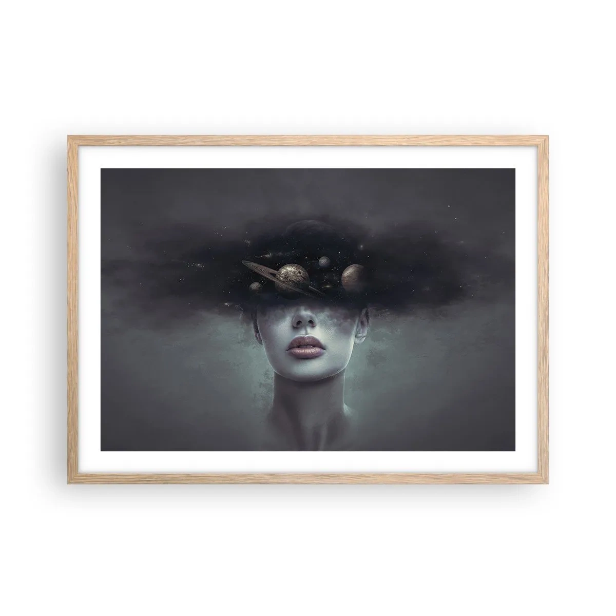 Pôster com moldura de carvalho claro - E os planetas estão a enlouquecer... - 70x50 cm