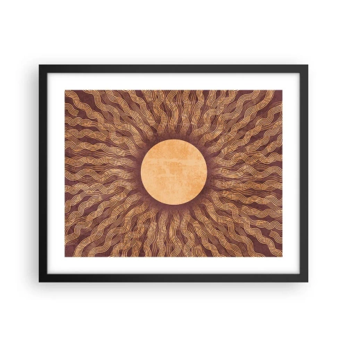 Pôster com moldura preta - Ícone do sol - 50x40 cm