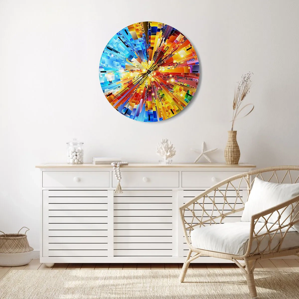 Relógio de parede - Relógio em vidro - In medias res - 40x40 cm