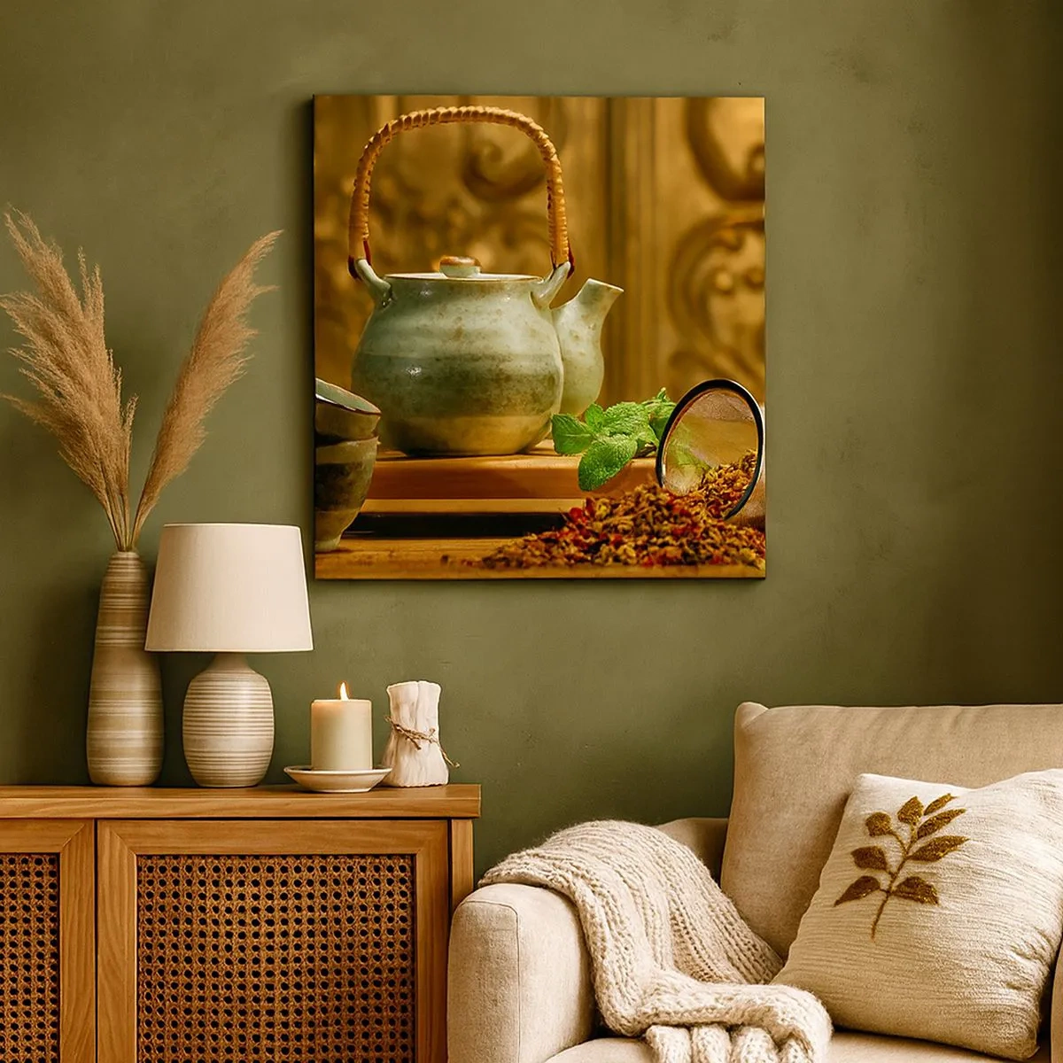 Quadro em tela - Tratado sobre beber chá - 30x30 cm